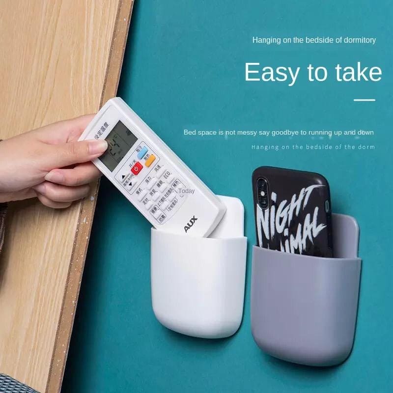 Self-Adhesive White Remote Control Storage Box, Phone Charging Station Self-Adhesive White Remote Control Storage Box, Phone Charging Station